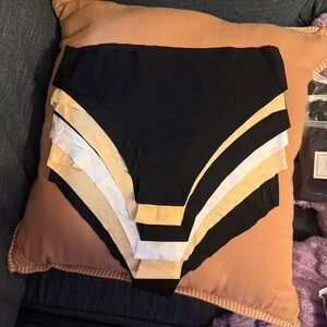 Women's Intimates - Black, White and Tan Panties - 6 pair